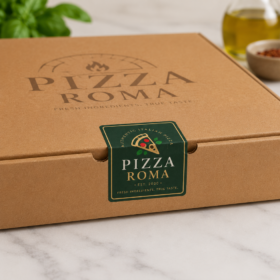 Uzlīme PIZZA ROME uz picas kastes